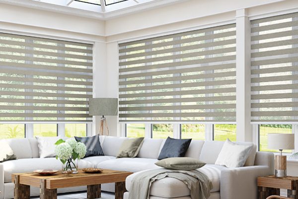 Made-to-measure blinds installed in a modern Lichfield home by Fine Fit Blinds and Shutters.