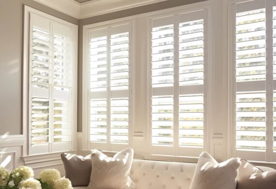 Living room window shutters in Lichfield
