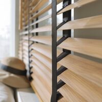 Venetian blinds made of faux wood